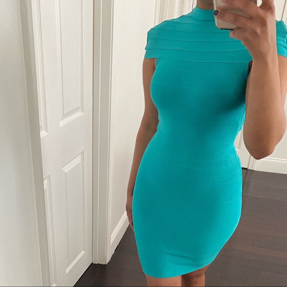 Turquoise bandage dress